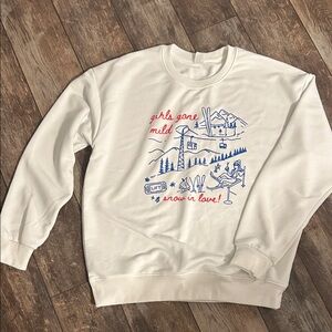 White Graphic Women’s Sweater